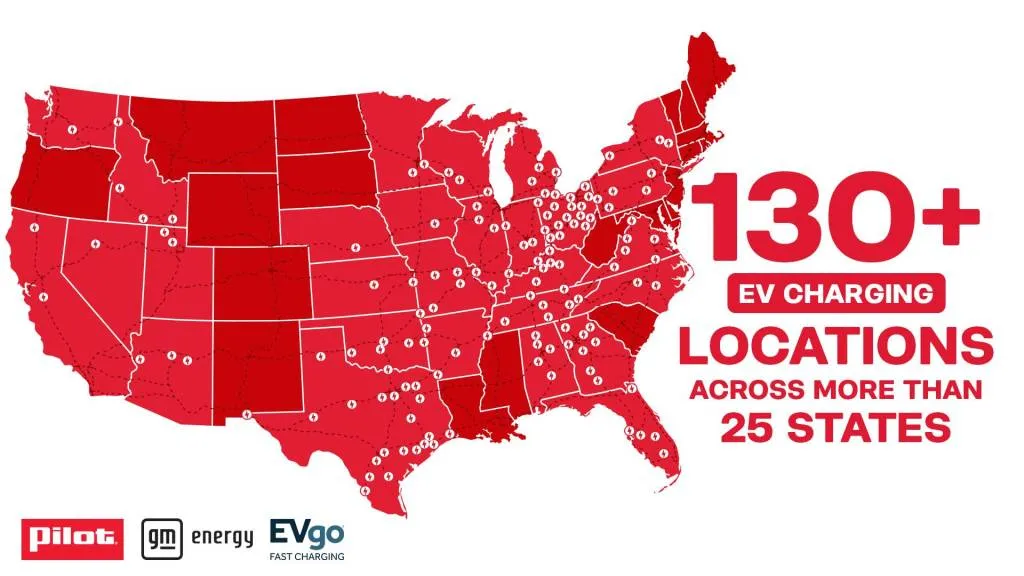 GM-Pilot EV charging network now spans over 25 states